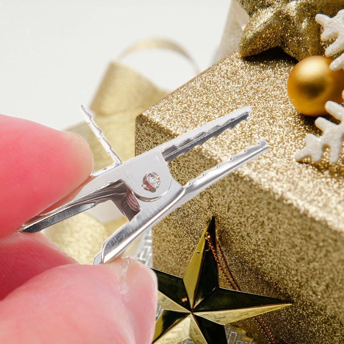 50 Stuks - kerst decoratieve metalen clips - kerstboomversiering clips - Eeendenbek ontwerp metalen clips - Kerstboomveerklemmen - voor foto's, visitekaartjes, notities, kleine voorwerpen - Voor kerstboom, bloemen, DIY decoraties voor kerst, kransen – foto 3