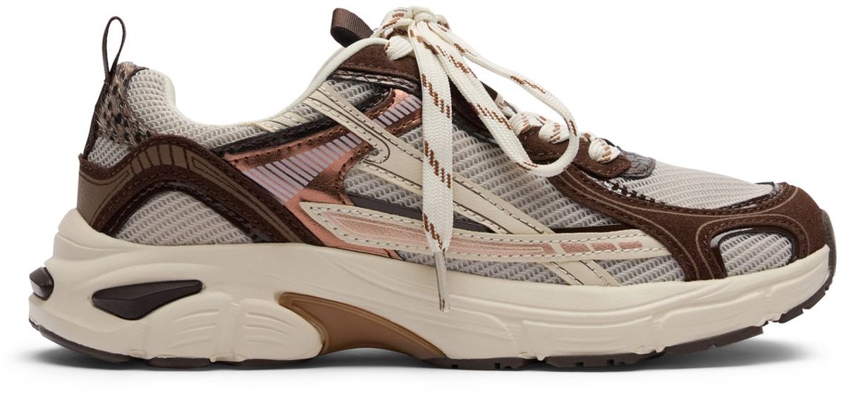 Sacha - Dames - Bruine sneakers met multicolor design - Maat 36