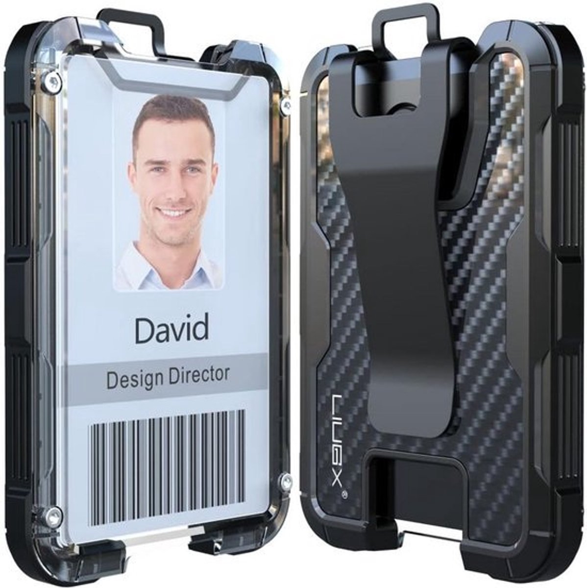 Stevige Kaarthouder met Clip van Carbonfiber voor ID en Creditcards