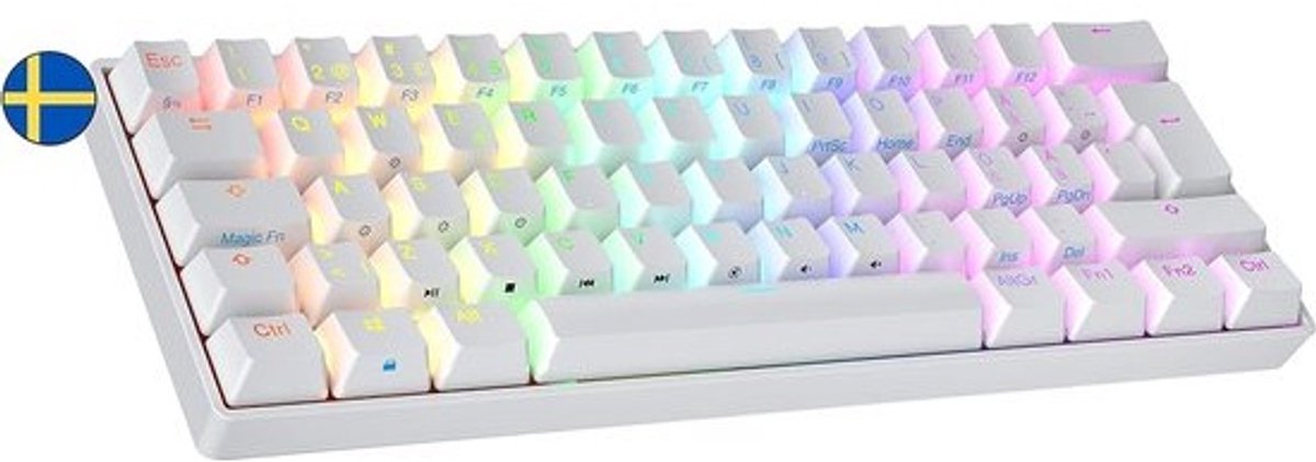 60% Compact Mechanisch Gaming Toetsenbord Hot-Swappable Optische Switches RGB LED ISO-SE Zweeds