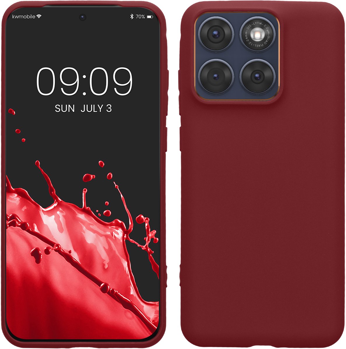 kwmobile telefoonhoesje geschikt voor Motorola Edge 70 Fusion / Edge 70 Fusion+ - Hoesje voor smartphone - Back cover in bordeaux-violet
