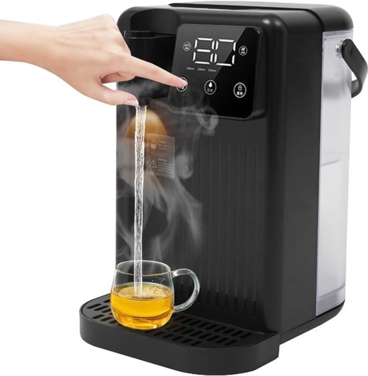 Warmwaterdispenser - Direct heet water - Drankjes bereiden - Instelbare temperatuur - 3 Liter tank - Zwart