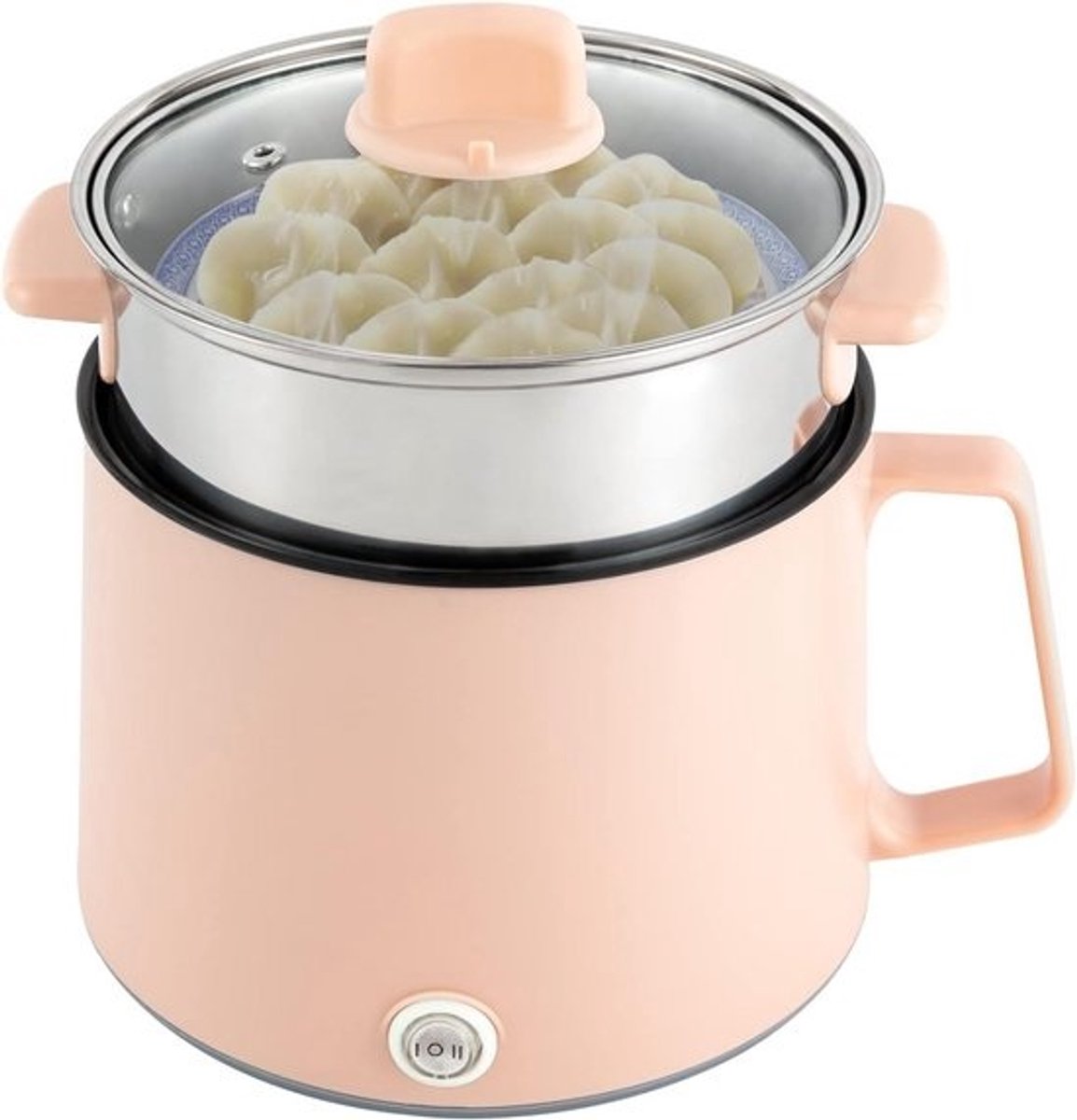 Multifunctionele Elektrische Kookpan 1.7L met Stoominzet - Snel Koken en Warm Houden