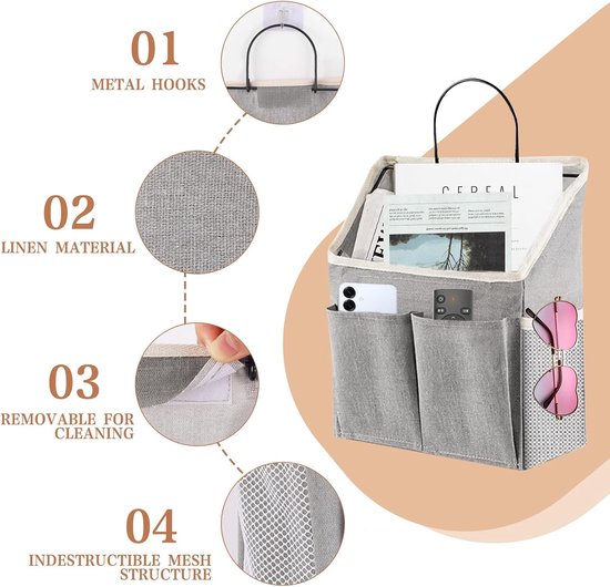 Ophangorganizer 2 stuks - Kast organizer - Ruimte besparen - Waterdicht en opvouwbaar - 30x23x10 cm - Grijs — afbeelding 5