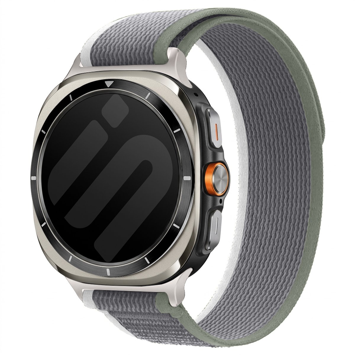 Strap-it Trail Nylon bandje geschikt voor Samsung Galaxy Watch Ultra 2 (2026) / Ultra (2024/2025) - Grijs