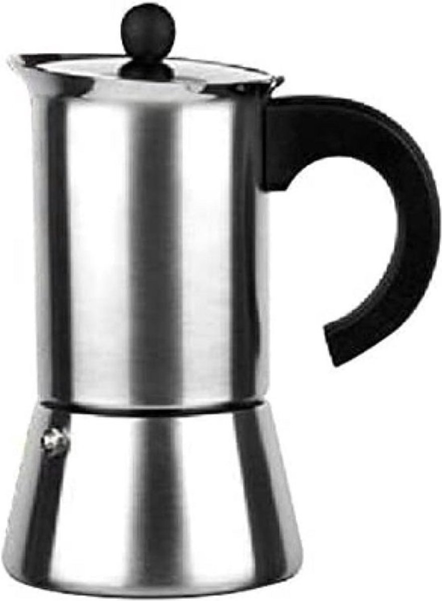 Moka Express Percolator voor 6 Kopjes, Roestvrij Staal, Geschikt voor Inductie