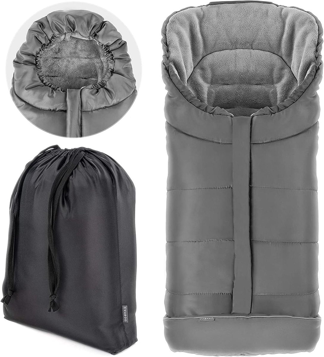 Voetenzak Kinderwagen - Winterzak - Warm Blijven - Anti-slip Achterkant - 100 cm - Grijs