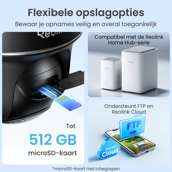 Reolink Argus PT Ultra, Eerste 4K Batterij Beveiligingscamera‘s Draadloos Buiten, 360° Pan Tilt Auto-Tracking, 8MP Kleuren Nachtzicht, 2.4/5 GHz Wi-Fi 6, Geen Abonnementen, Home Hub Compatibel, Zwart van Merkloos — afbeelding 3