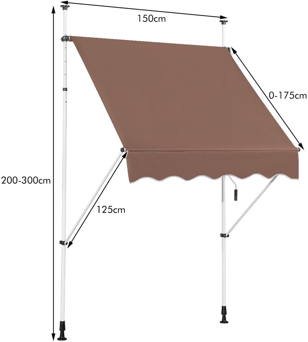 SureDeal® - Luifel - Brede Klemmarkies Boren - Koffiebruin