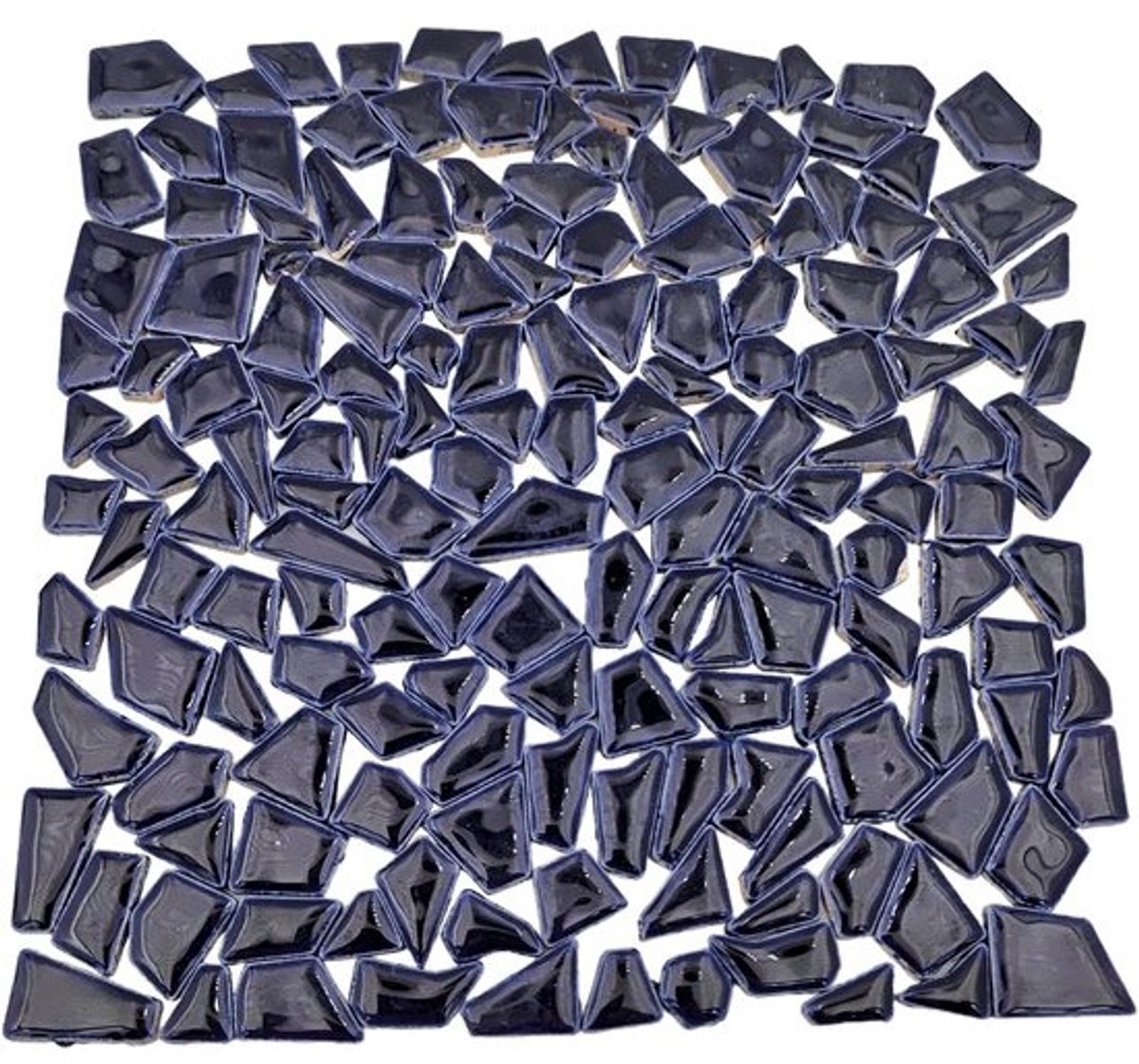 Mozaïektegels Keramiek - Kleine Stukken - Ambachtelijk Knutselen - Onregelmatige Vormen - 0.5 x 2 cm - Donkerblauw