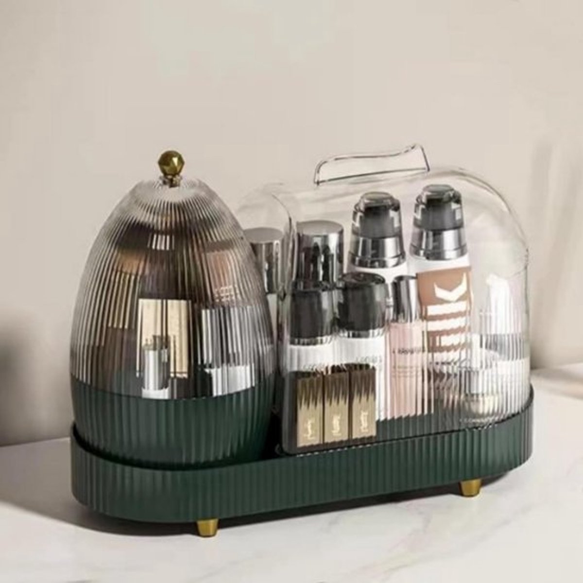 Draaibare Make-up Organizer met Deksel - Grote Capacity Cosmetica Opbergrek