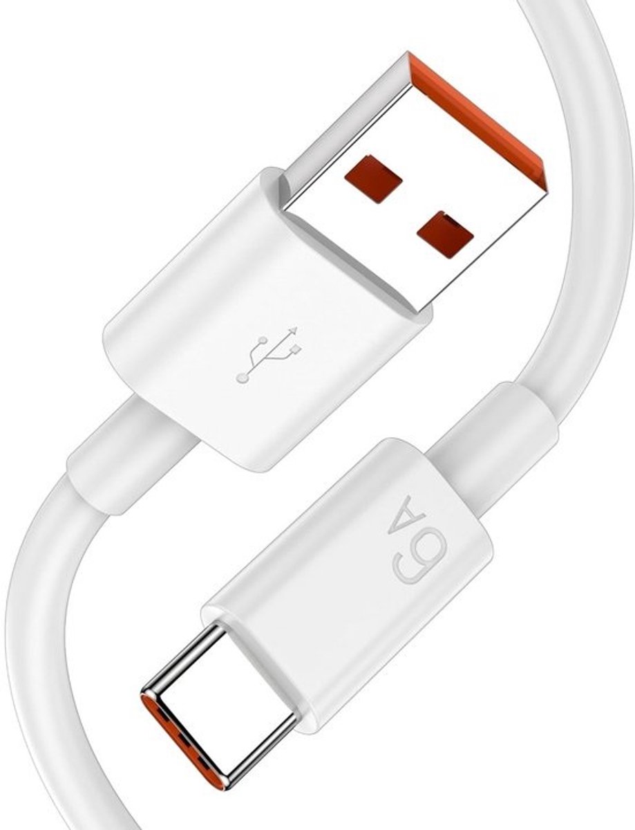 100W USB-C Oplaadkabel 6A Type C Snel Opladen & Data Kabel 1m