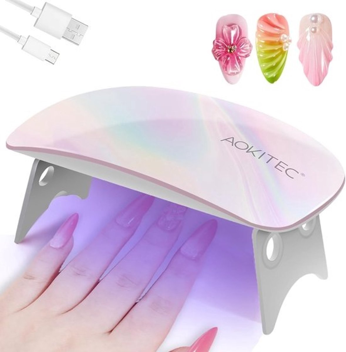 Mini UV Lamp - Nageldroger Gel - Thuisgebruik Nagelstyling - Opvouwbaar Muisdesign - Compact Reisformaat