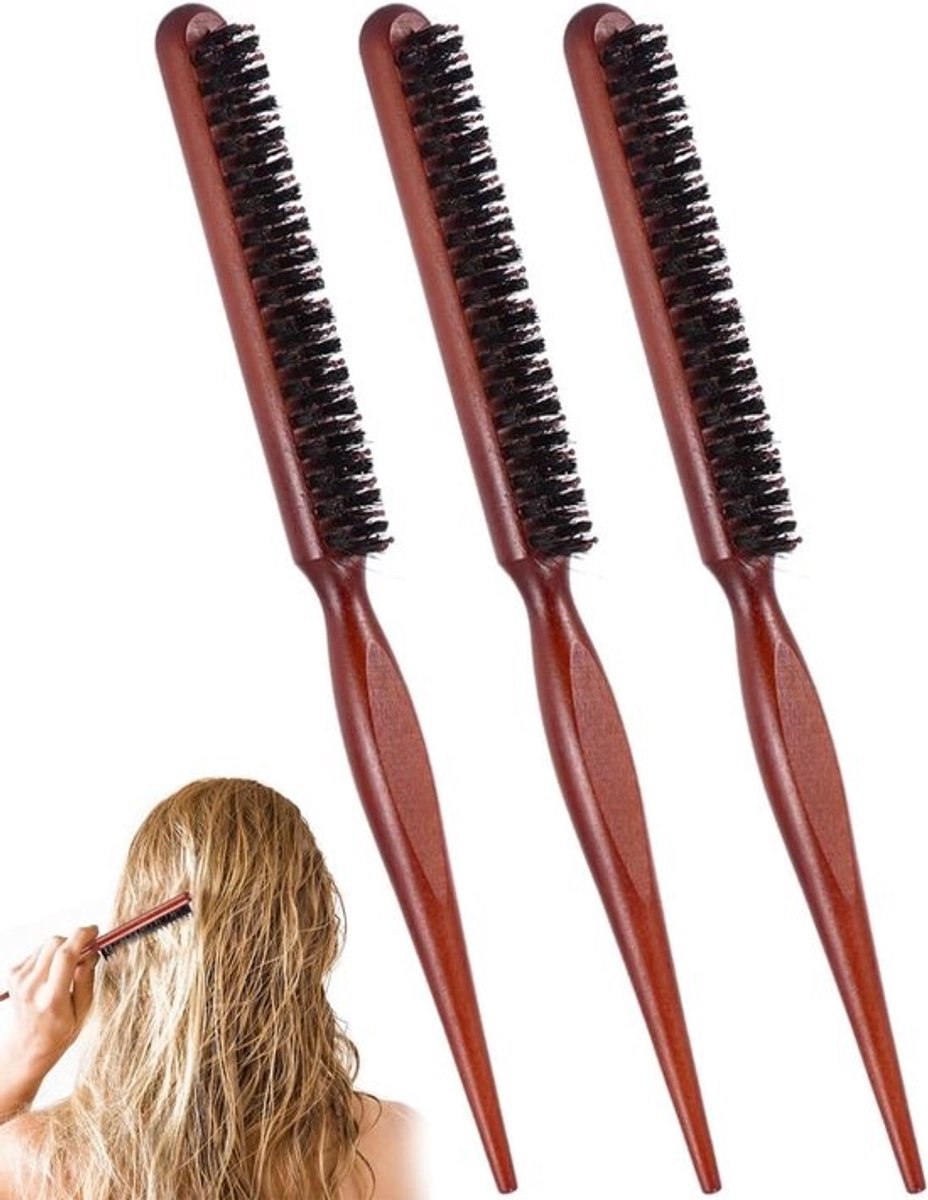 Haarborstels Wildzwijnhaar - Natuurlijke Borstels - Haar Styling - Bevordert Gezonde Groei - 24 cm Lengte