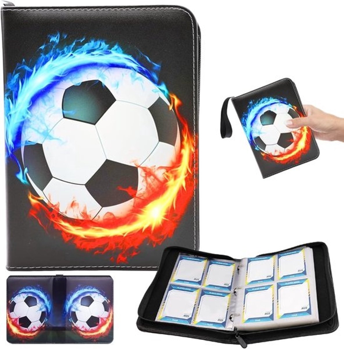 Verzamelkaarten Album - Voetbal Kaarten - Kaarten Opslaan - Waterdicht Leer Design - 400 Kaarten - Meerdere Kleuren