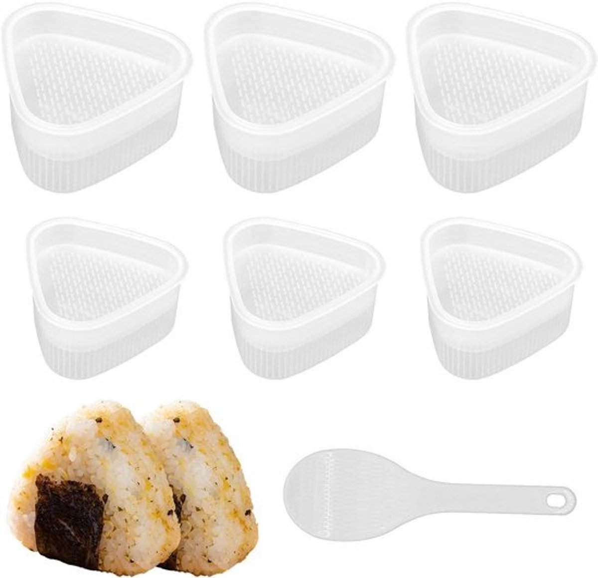 Rijstbal Vormenset - Sushi Maker - Bento Maken - 6 Delige Set - 3 Maten - Transparant