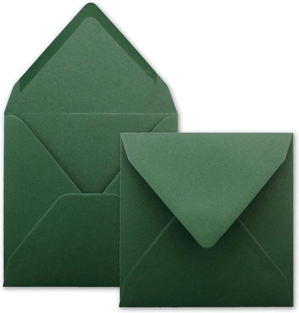 Vierkante Enveloppen - Postverpakking Groen - Uitnodigingen Versturen - Volledig Gekleurd Papier - 15.5 x 15.5 cm - Mosgroen