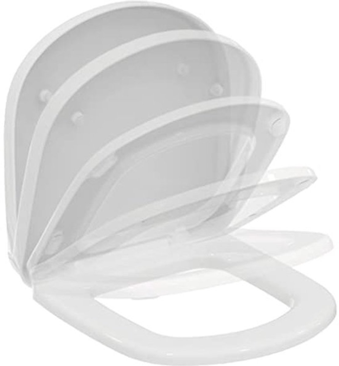 Toiletbril - WC-bril - Badkamer Hygiëne - Zachte sluiting - D-vorm - Wit