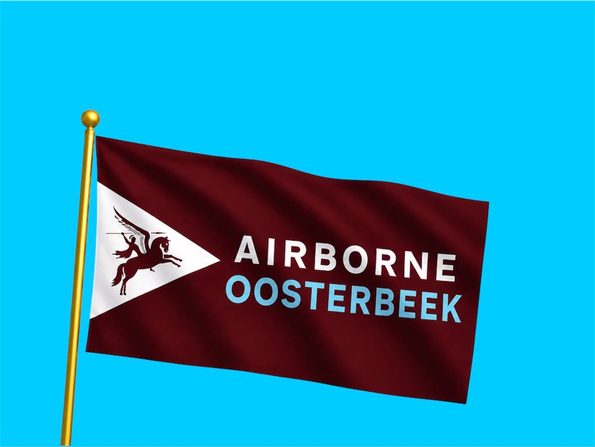 Airborne Oosterbeek Vlag 150 x 225 cm | Officiële Airborne Uitvoering | 130 Grams Polyester