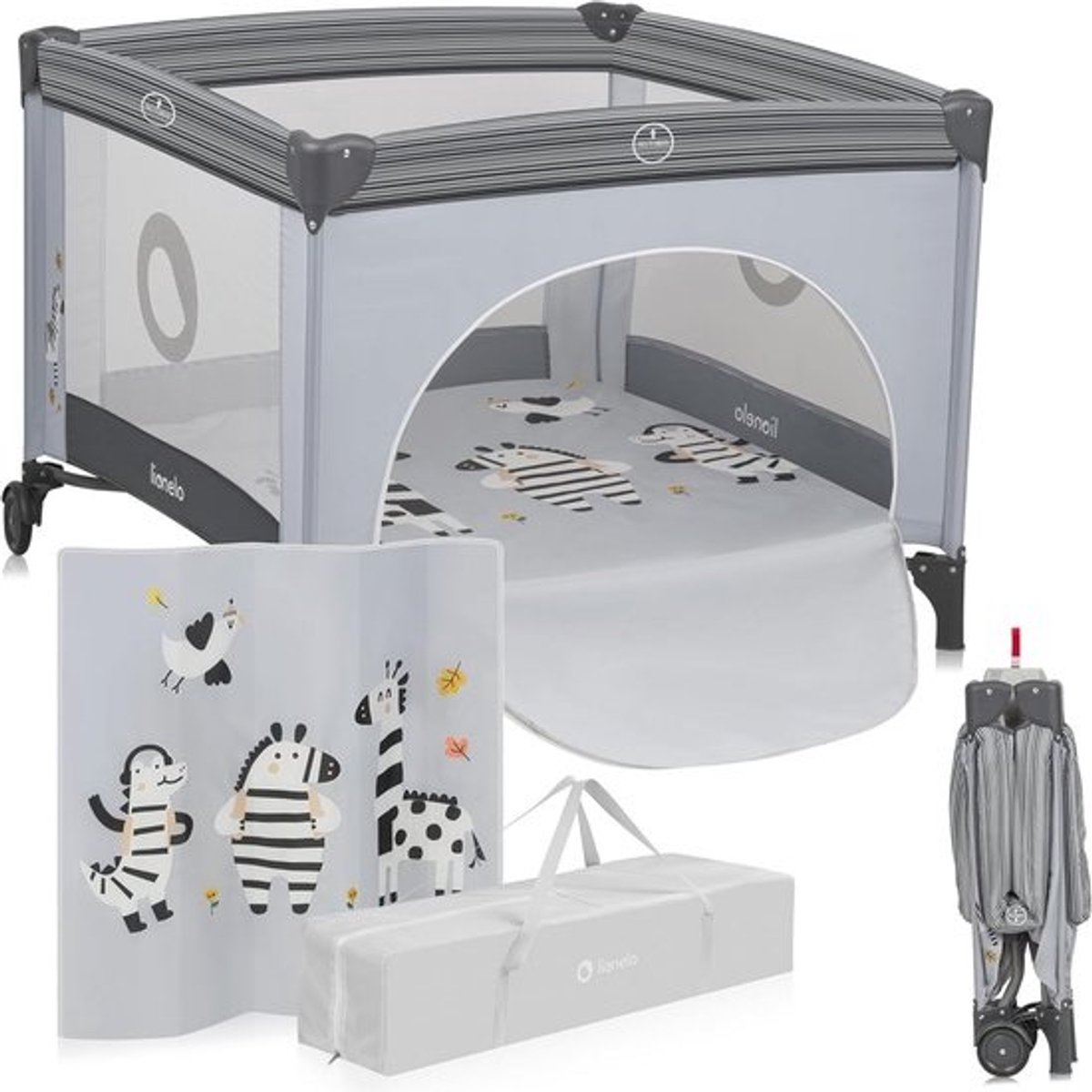 Opvouwbare Kinderbox met Matras voor Baby's en Peuters - Veilig Speelbed tot 15 kg - Ademend Gaas en Ritsingang