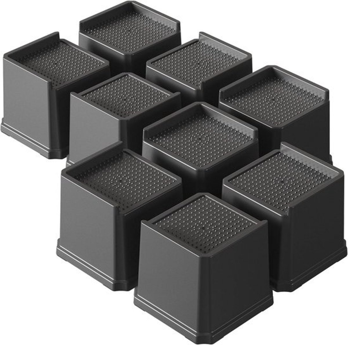 L-vormige bedverhogers 10 cm - zware 9-pack voor bank en tafel, zwart