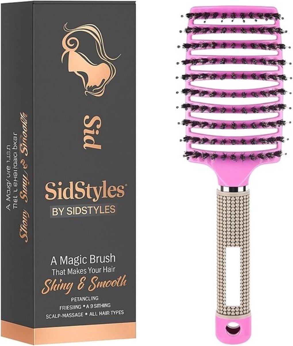 Haarborstel met varkenshaar - Anti-kroes en gladmakend voor perfecte styling