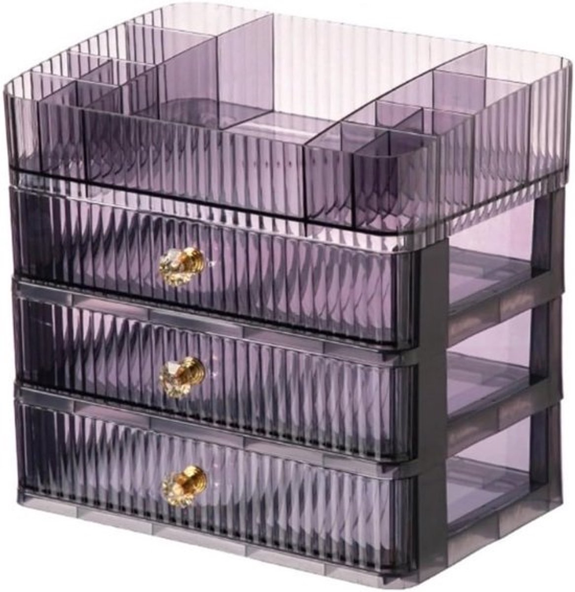 Stapelbare Make-up Organizer met 3 Laden voor Cosmetica en Huidverzorging