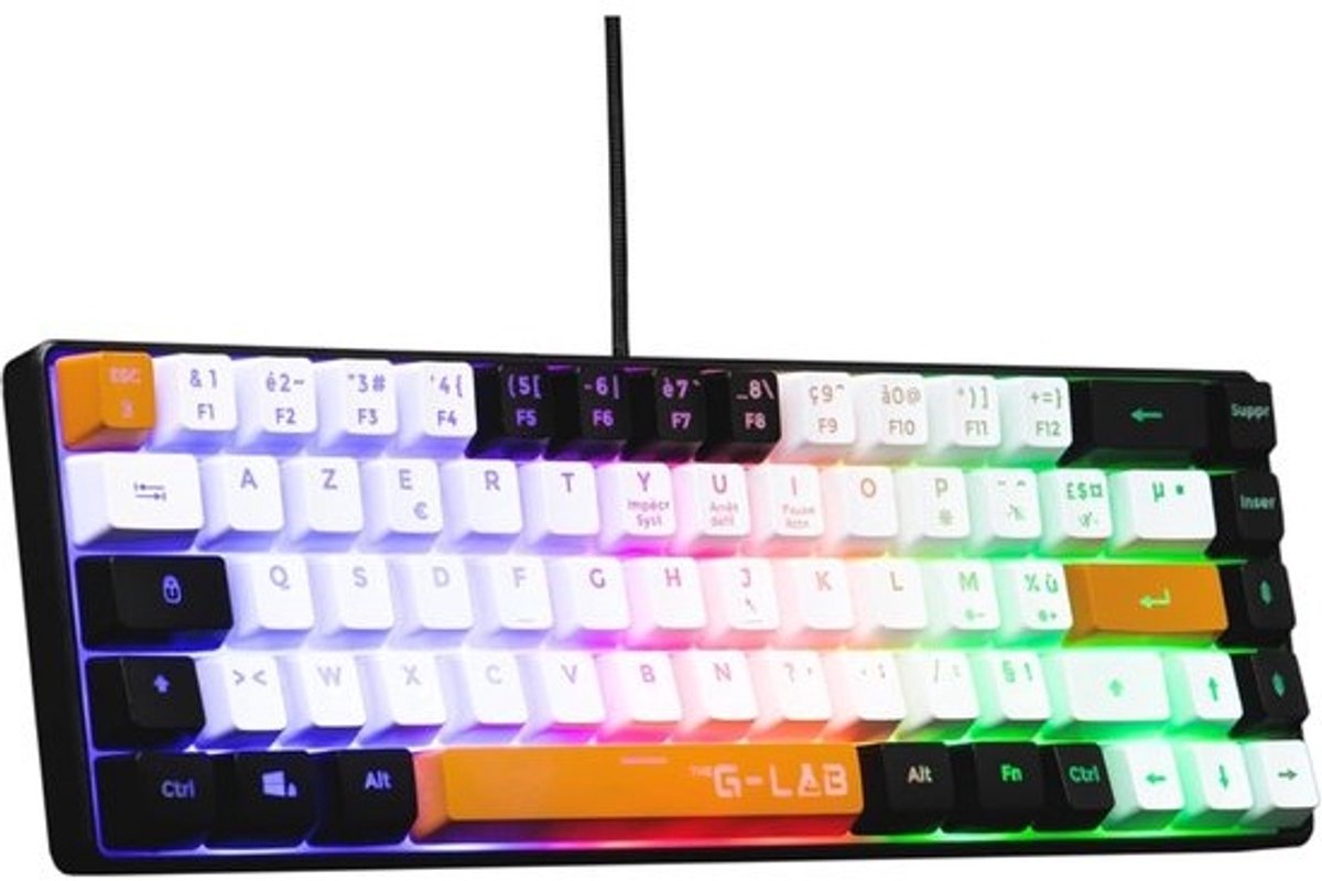 60% Gaming Toetsenbord QWERTY Semi-Mechanisch Compact PC PS4 PS5 Zwart Stil Met Multicolor Backlight