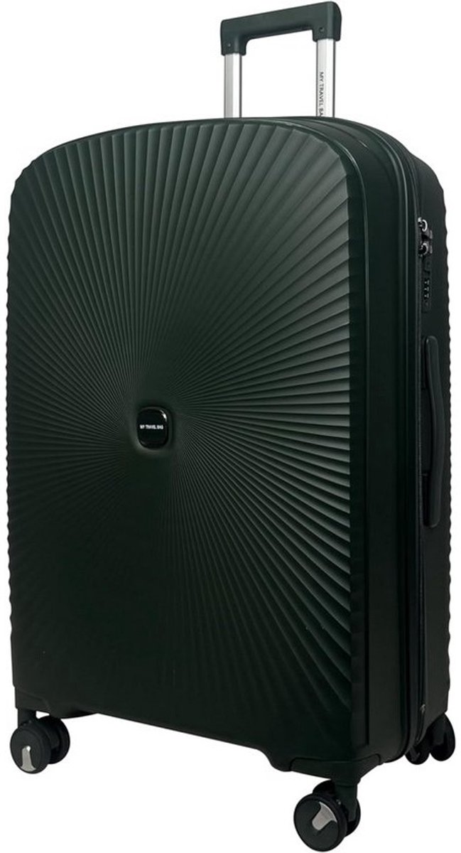 Lichtgewicht Koffer Set Hardschalig Polymeer - 3 Stuks - Incl. 360° Dubbele Wielen - Legergroen