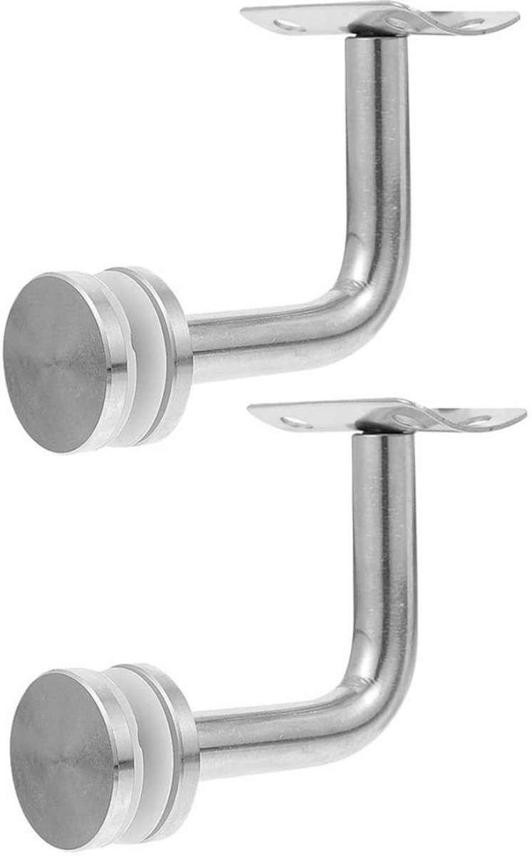 Leuningsteun Set - Trapleuninghouder - Terras Afschermen - Roestvrij Staal - 9 x 7 x 4.7 cm - Zilver