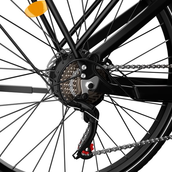 Elektrische Fiets 28 Inch - 36V 15.6AH Accu - Actieradius Tot 90 Km - 28×1.5 Inch Wielen- Aluminium Lage Instapframe -Shimano 7 Versnellingen - Mechanische Schijfremmen - LCD Display - Elektrische Stadsfiets - Grijs — afbeelding 5