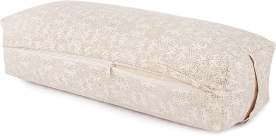 Yoga Hulpmiddel - Ondersteunend Kussen - Ontspannende Houdingen - Wasbare Katoenen Hoes - 60 x 25 x 17 cm - Ecru — afbeelding 5