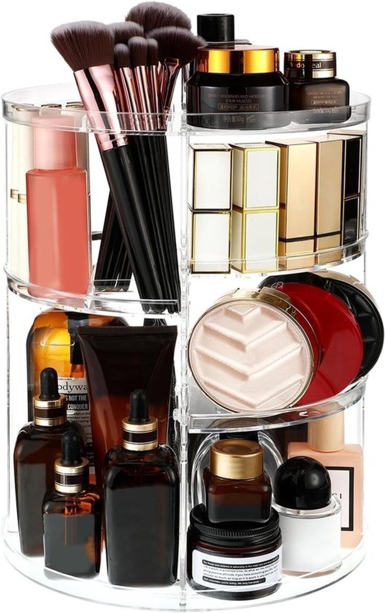 360 Graden Rotatie Make-up Organizer voor Cosmetica en Skincare met 6 Verstelbare Niveaus