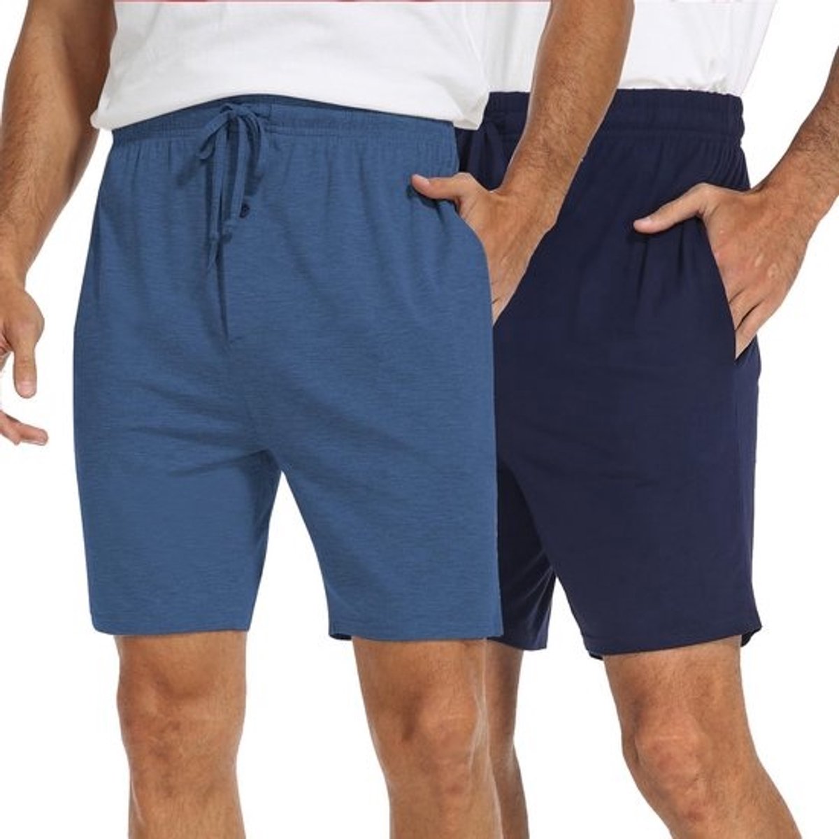 Heren Pyjamabroeken Kort Luchtige Zomer Nachtkleding Set van 2