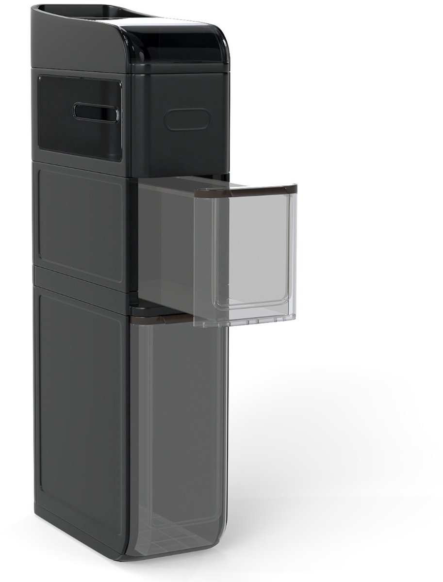 SureDeal® - Badkamerkast - 4-laags Ruimtebesparende Opbergkast - Kleine Ruimtes - 43x18x88 cm - Zwart