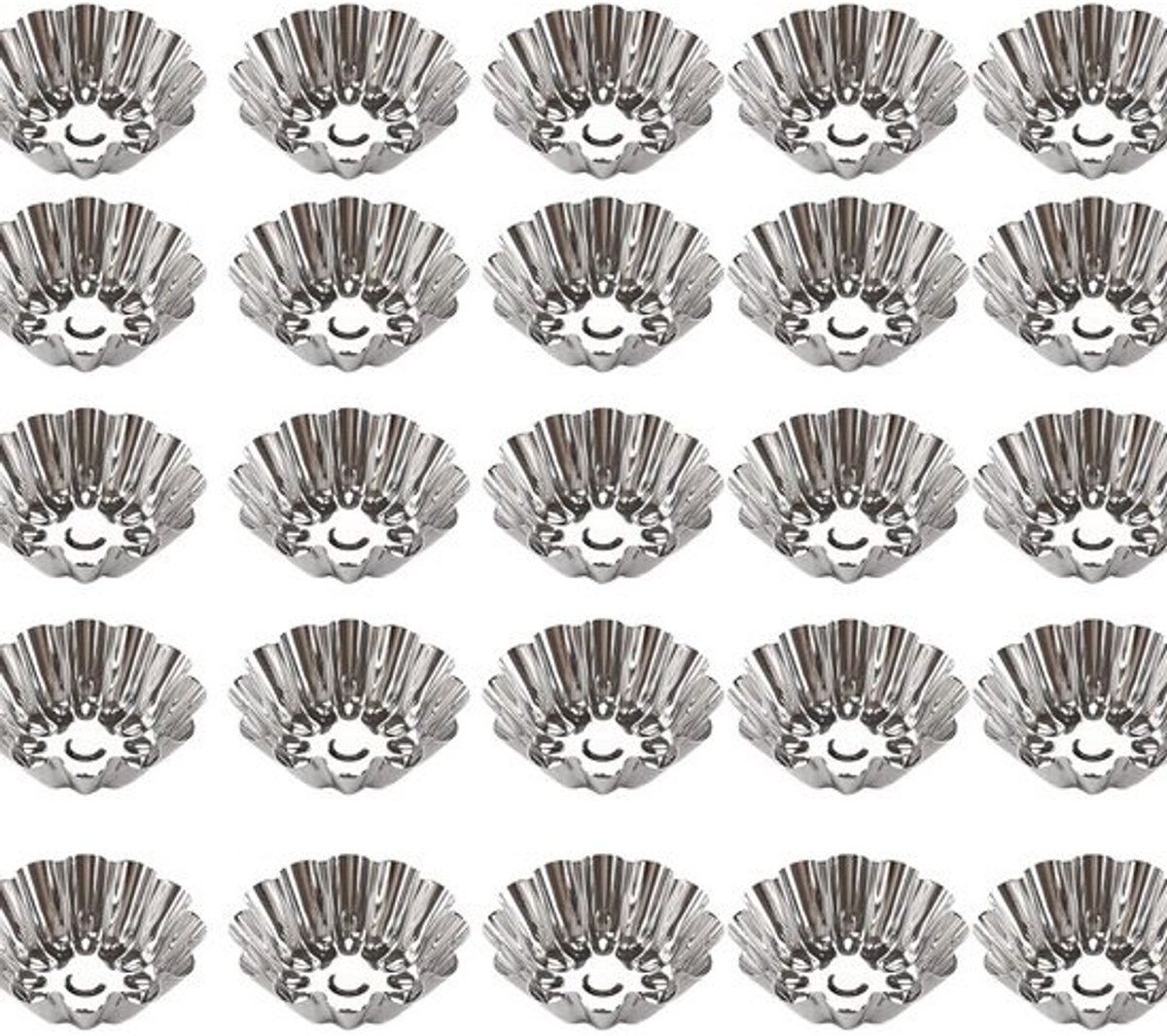 Taartvormen Cupcake Mini-Taartvorm - Roestvrij Staal Herbruikbaar - Bakvormen Antiaanbaklaag Pudding Cake Koekjes Muffin 25 Stuks tartelette vormen