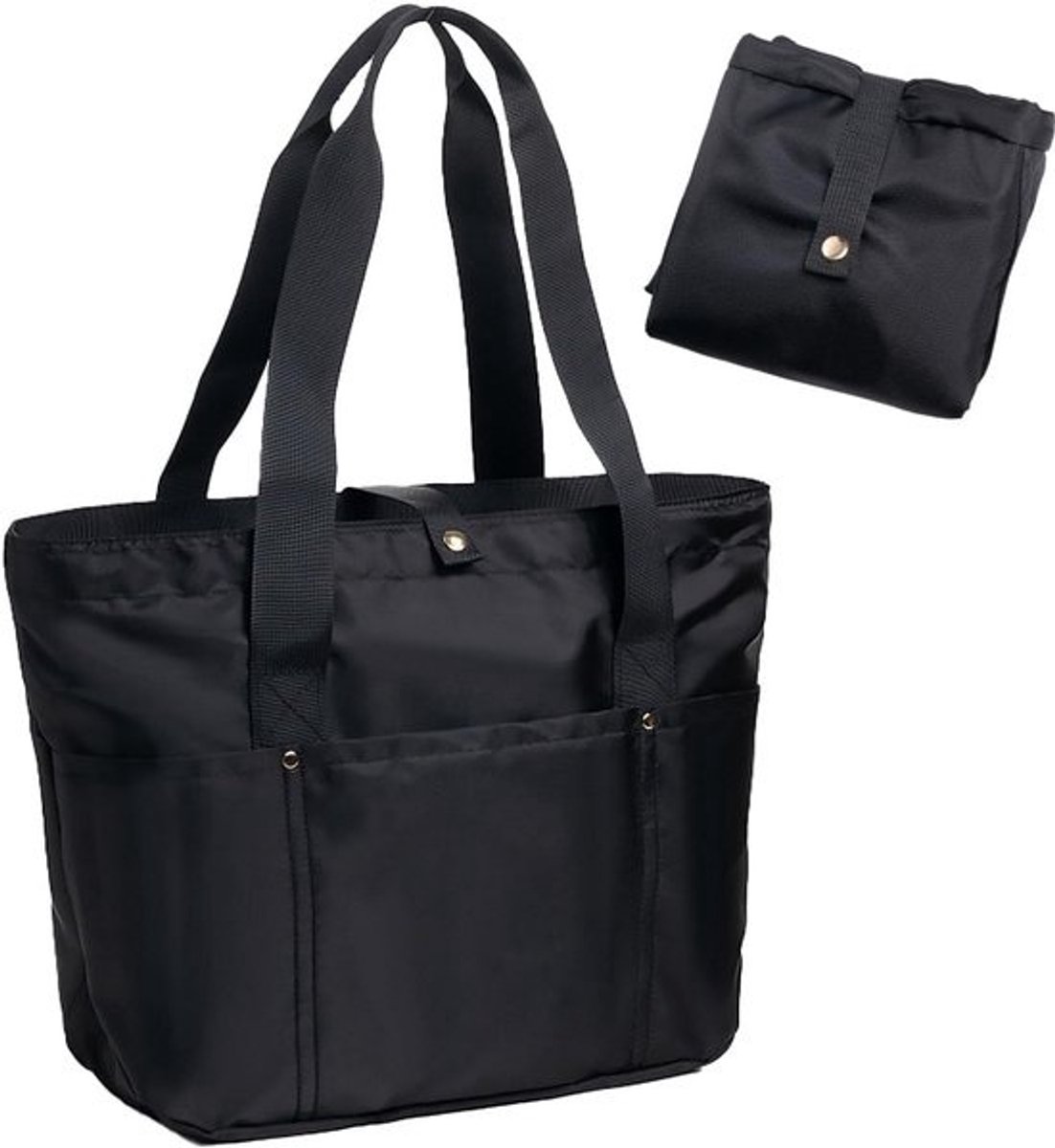 Grote Opvouwbare Boodschappentas Dames - Stevige 20L Shopper met Ritssluiting voor Boodschappen, Reizen en Fitness