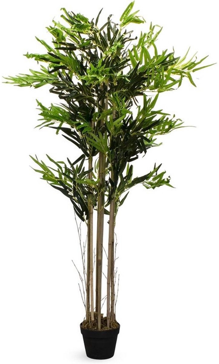 Grote Kunstbamboe Plant 150 cm - Realistische Decoratieve Kamerplant in Zwarte Pot