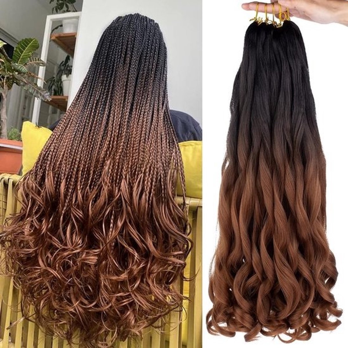 Voorgerekt Krullend Synthetisch Haar voor Vlechten en Twists - 56 cm