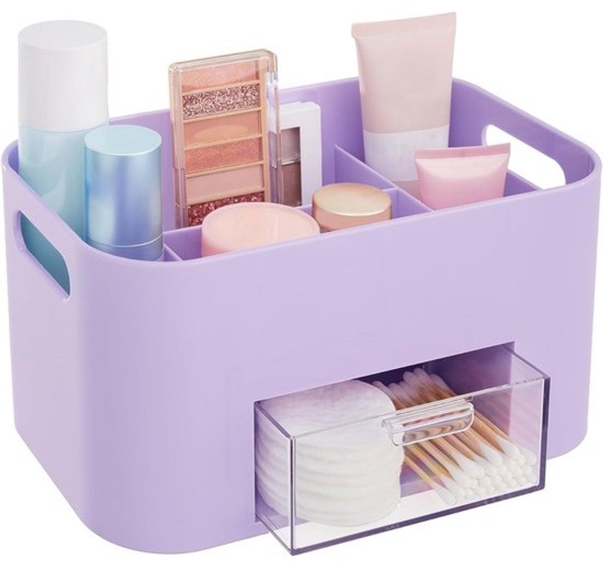 Make-up en Huidverzorgings Organizer met Lade in Lila Paars