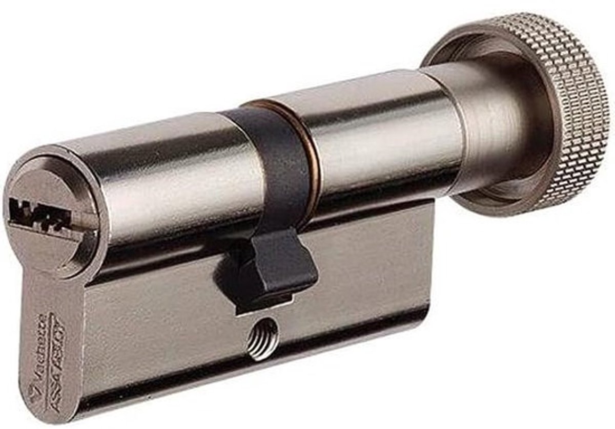 Hoog Beveiligde Knopcilinder 40x40 mm - Nikkel - Inclusief 5 Keersleutels en Eigendomskaart