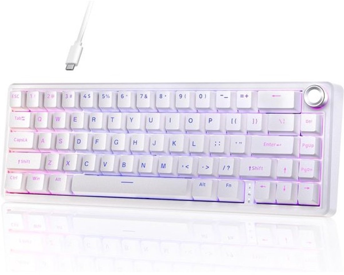 Mechanisch 60% Gaming Toetsenbord met Gasket Mount en Draaiknop