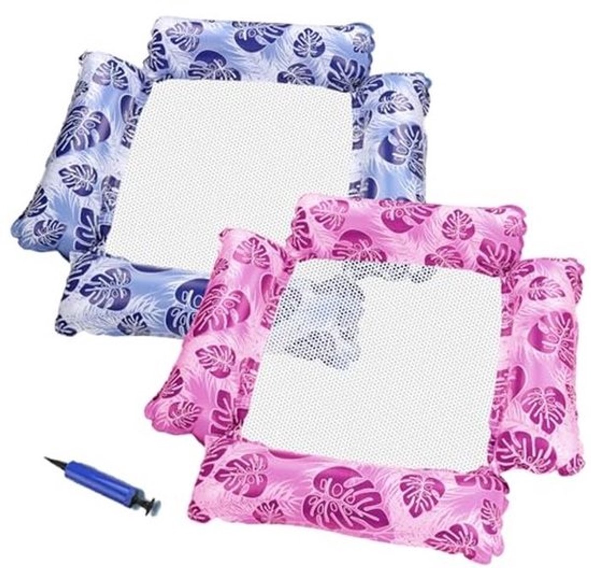 2Pcs Zwembadmand en Hangmat 4-in-1 - Opblaasbare Waterhangmat en Gezellige Strandstoel voor Volwassenen en Kinderen