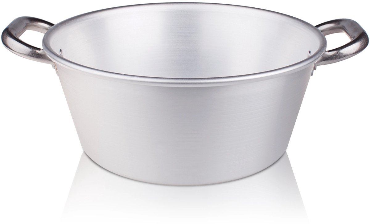 Le Pratique | Aluminium Inkookpan | Conische Jam Pan | Confiture Pan | 45 cm | 21 Liter | Groot Formaat