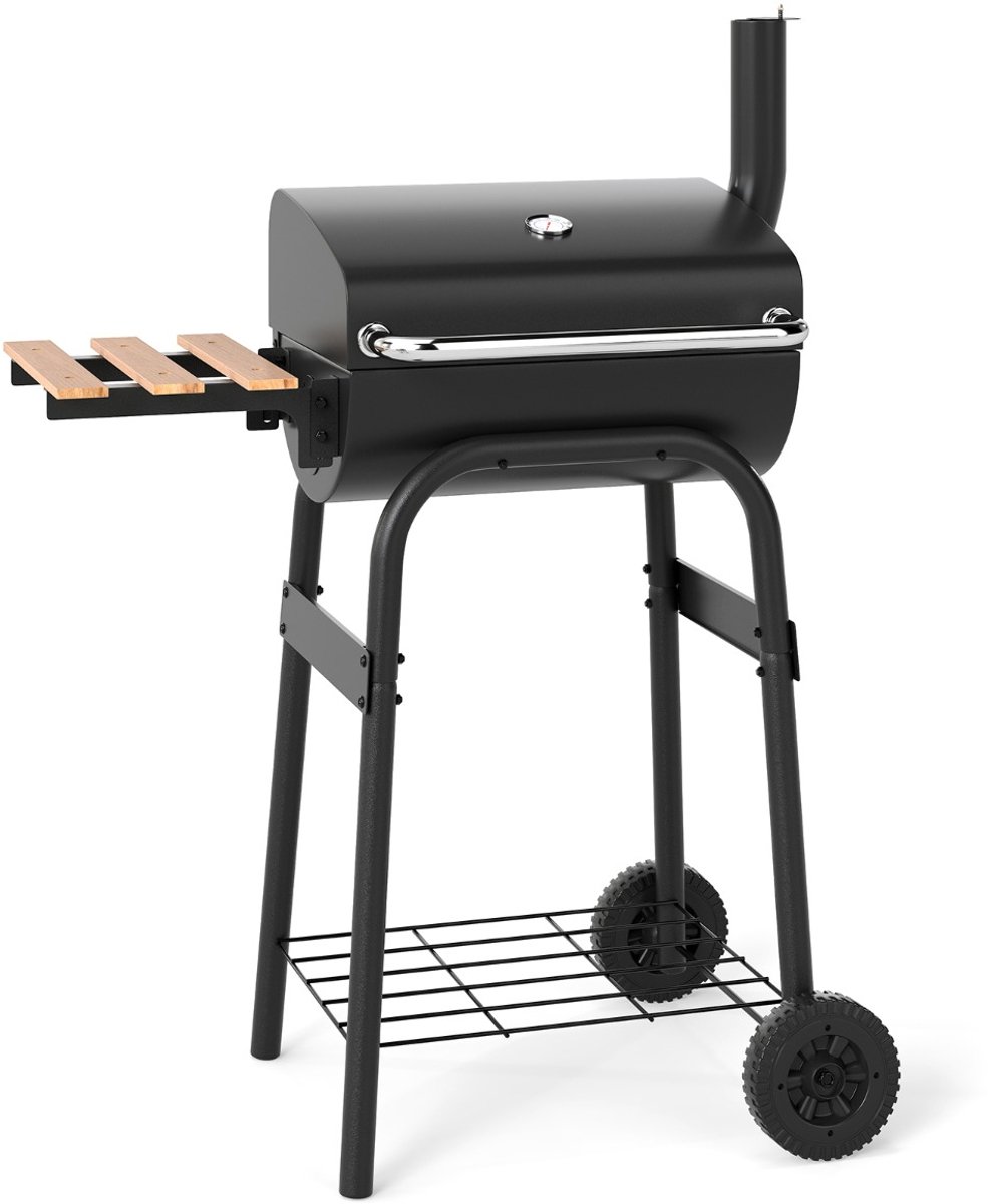 SureDeal® - Barbecue - Houtskoolbarbecue - Grillrooster Verrijdbare Barbecuewagen - Buiten - 60x84,5x49 cm - Zwart