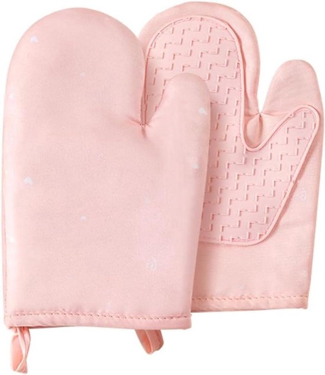 Roze ovenwanten - Hittebestendige wanten - Veilig koken - Meer dan 500 graden - 254 x 152 cm - Roze