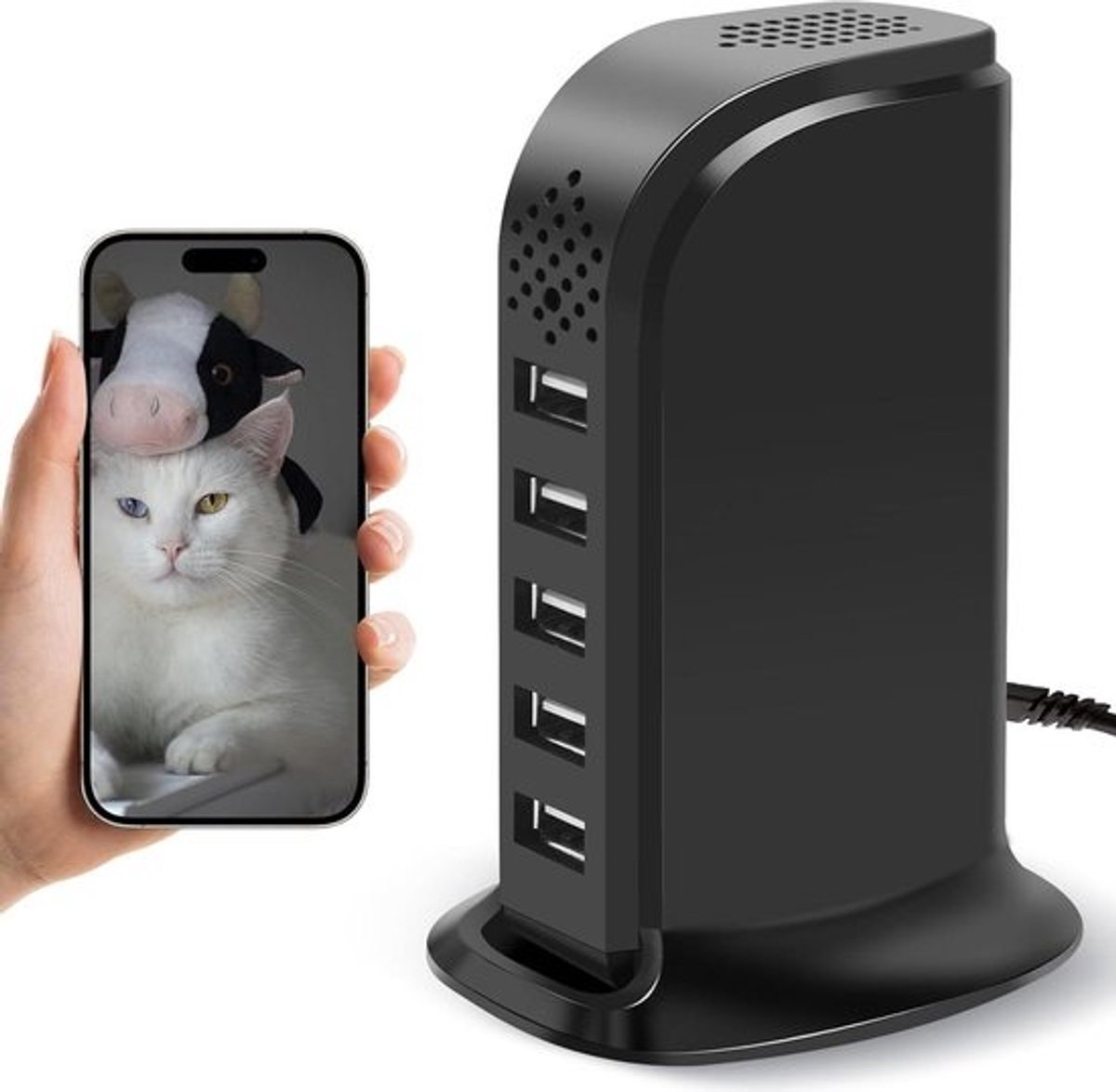 Mini Wifi Camera - Beveiligingscamera Huisdiermonitor - Thuisbewaking - Bewegingsdetectie Meldingen - 41x41x105 mm - Zwart