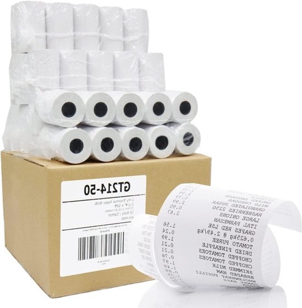 Thermisch Papier Rollen - Kassarollen POS papier - Betalingen Verwerken - Topkwaliteit Papier - 2 1/4 x 50 voet - Wit