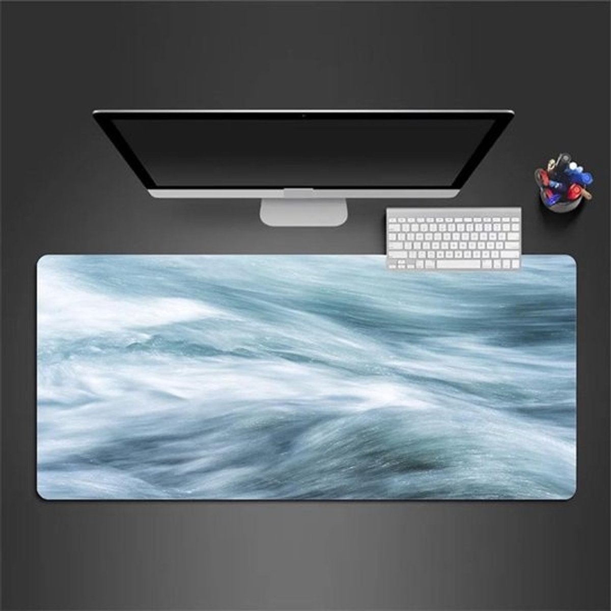 XXL Gaming Muismat - Bureauonderlegger Grote Mat - Thuis Kantoor Gaming - Antislip Rubberen Basis - 70 x 40 cm