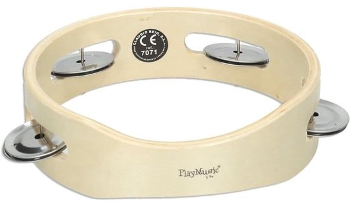 Houten Ring Tamboerijn - Muziek Instrument - Muziek Maken - Duurzaam Hout - 15cm Diameter - Meerkleurig